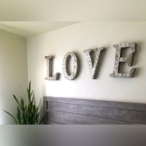 L O V E vintage-looking boho chic whimsical wall decor